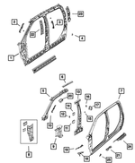 55372804AA - Body Sheet Metal Except Doors: Grab Handle Bracket, Right for Mopar Image