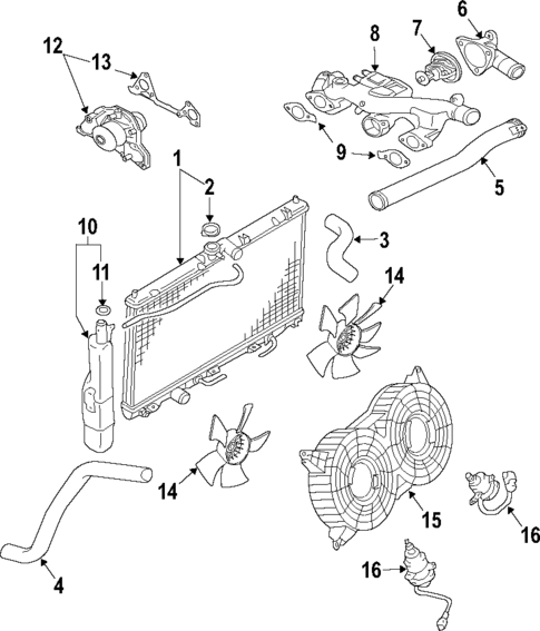 Radiator & Components for 2011 Mitsubishi Endeavor #1