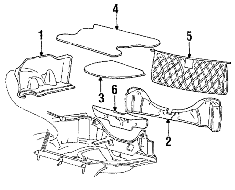 Interior Trim - Rear Body for 1996 Ford Mustang #1