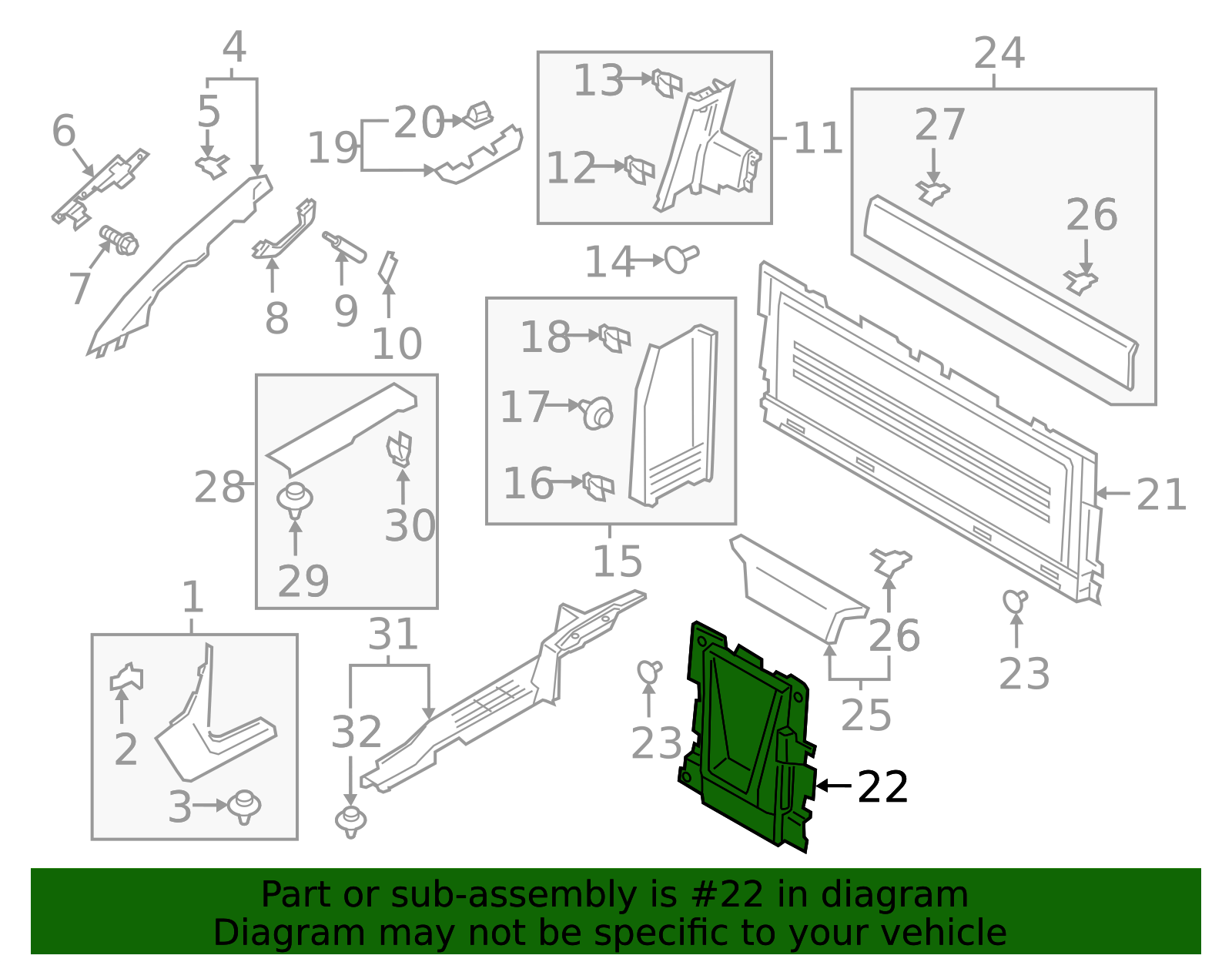 Auto Back Panel 2019-2023 Ford Ranger Back Panel Trim KB3Z-2140374-BA | Awesome Parts Ford