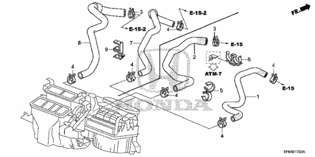 Water Hose (V6) for 2012 Honda Crosstour #0