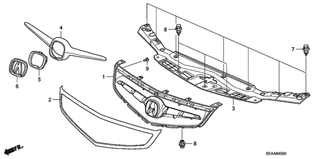 Front Grille for 2008 Acura TSX #0