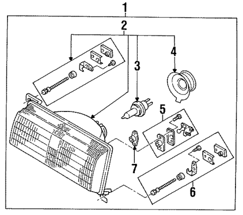 Headlamp Components for 1987 Nissan Sentra #2