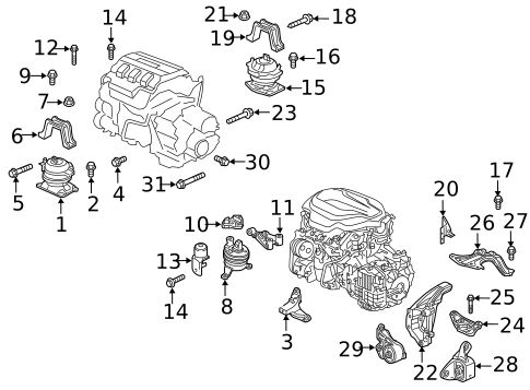 Engine & Trans Mounting for 2018 Honda Odyssey #0