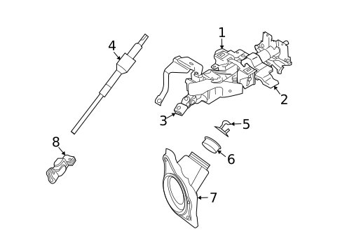 Steering Column Assembly for 2015 INFINITI Q40 #0