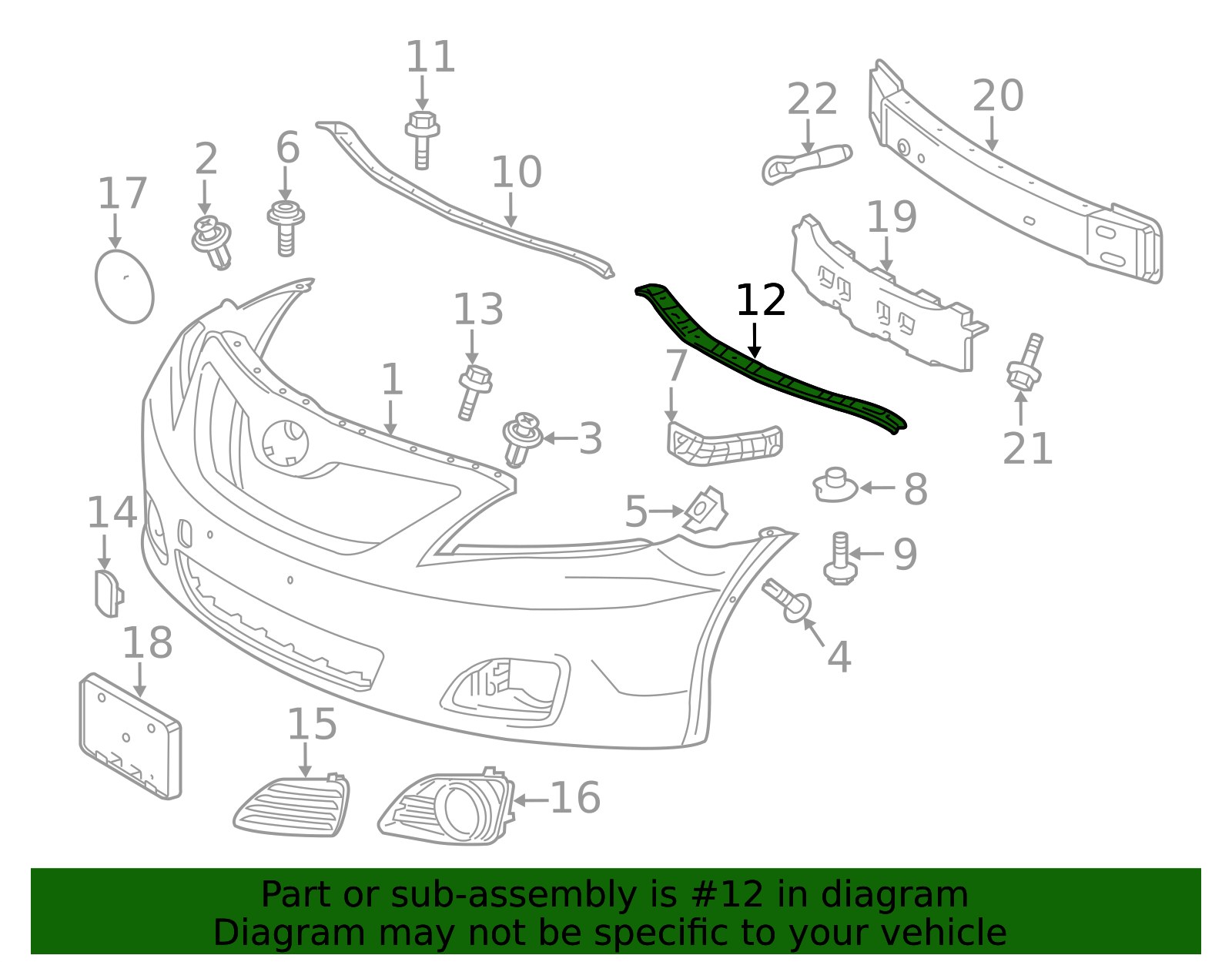 Front Upper Bumper Retainer – Fits 2010-2011 Toyota Camry (USA Built) – Direct Fit TO1031110