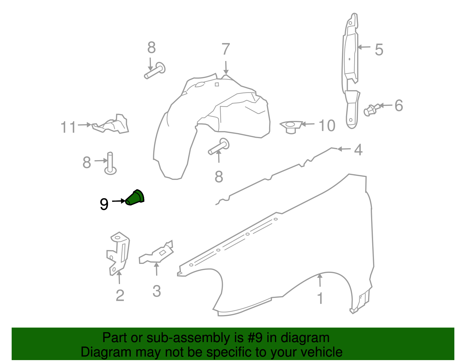 Wheelhouse Liner Grommet - Porsche (N-103-180-01)