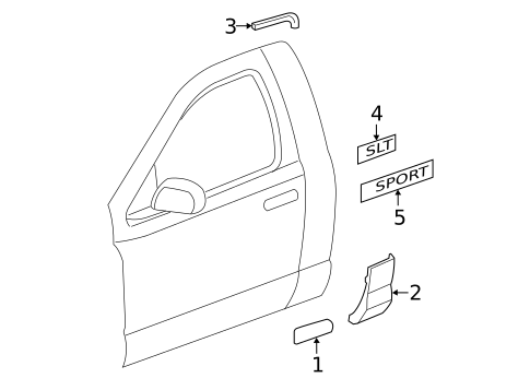 Exterior Trim - Cab for 2003 Dodge Ram 1500 #0