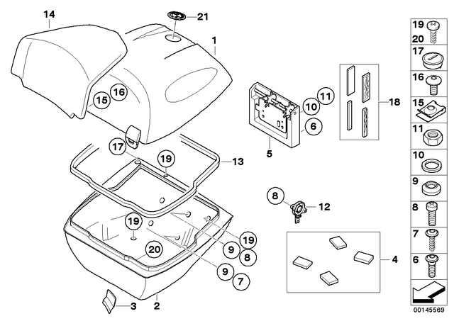 71607714399 - : Bottom Part F Top Case for BMW-Motorrad Image