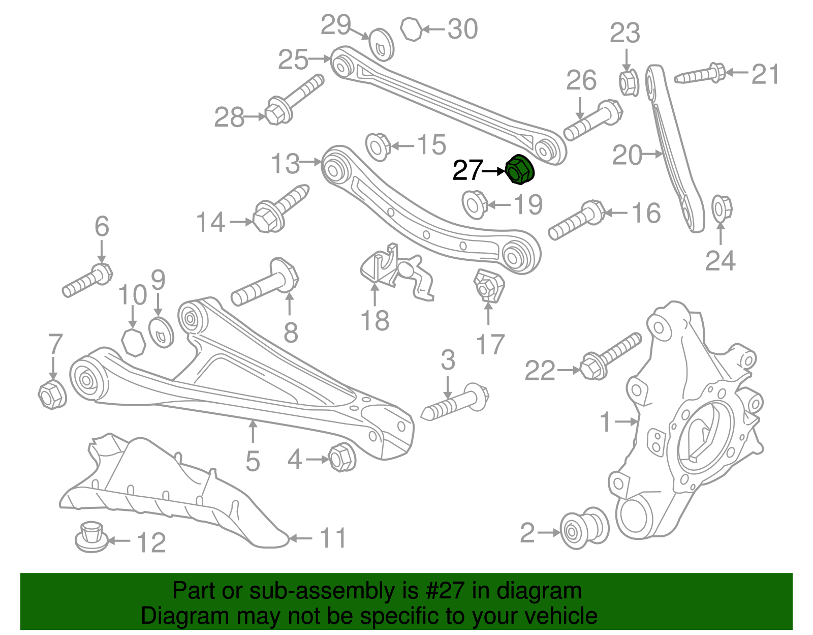 Track Bar Nut - Porsche (N-105-868-02)