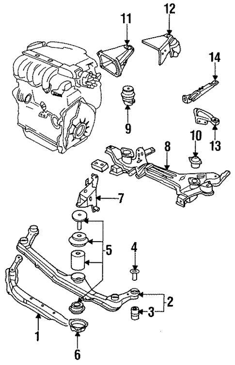 Engine & Trans Mounting for 1995 Volkswagen Jetta #0