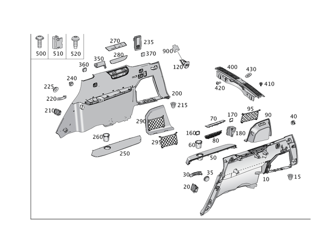 1666903941 - Trim and Lining: Trim, Load Compartment for Mercedes-Benz: GL350, GL450, GL550, GL63 AMG, GLS350d, GLS450, GLS550, GLS63 AMG Image image