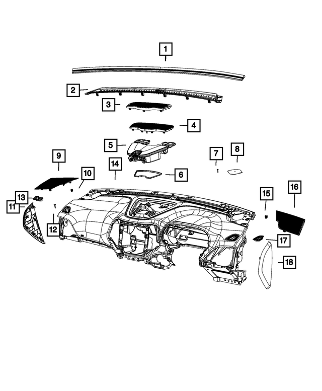 1WF95DX9AB - Interior Trim: Defroster Grille for Mopar Image
