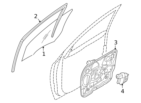 Glass - Front Door for 2010 Hyundai Veracruz #0