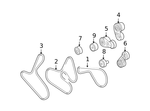 Accessory Drive Belt System Components for 2009 Cadillac STS #0