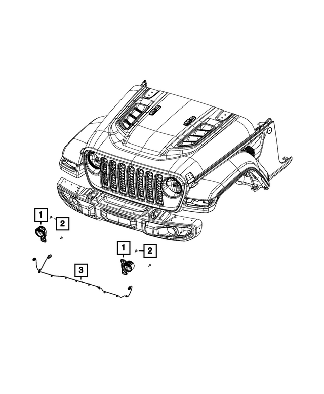 68744688AA - Frame, Bumper and Fascia: Front Fog Lamp, Right for Jeep: Gladiator Image