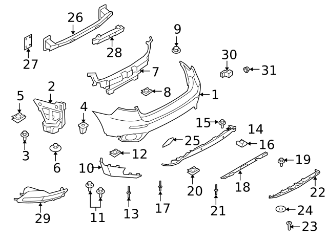 7146981767 - Body: Bumper Cover Heat Shield Nut for BMW Image