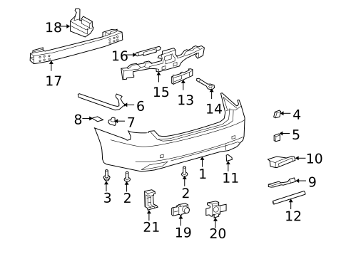 Bumper & Components - Rear for 2009 Lexus LS600h #0