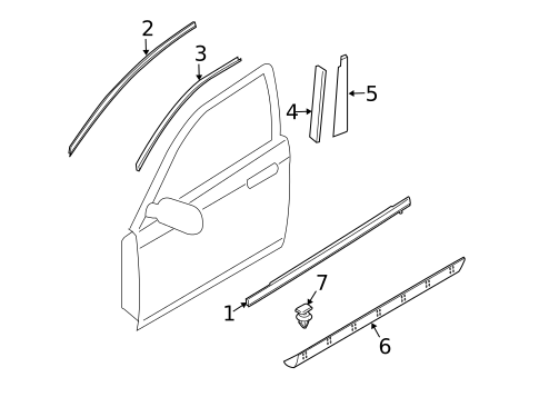 Exterior Trim - Front Door for 2011 Mazda CX-7 #0