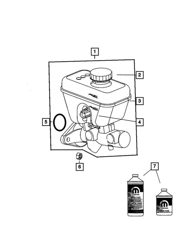 « 5143283AA – Brakes : Maître-cylindre De Frein RÉservoir pour Mopar Image »