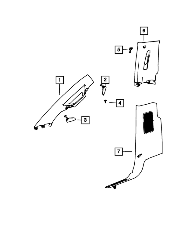 7KF73TX7AA - Interior Trim: A Pillar Molding, Left for Mopar Image