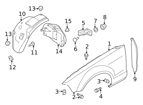 Fender & Components for 2010 Ford Mustang #0
