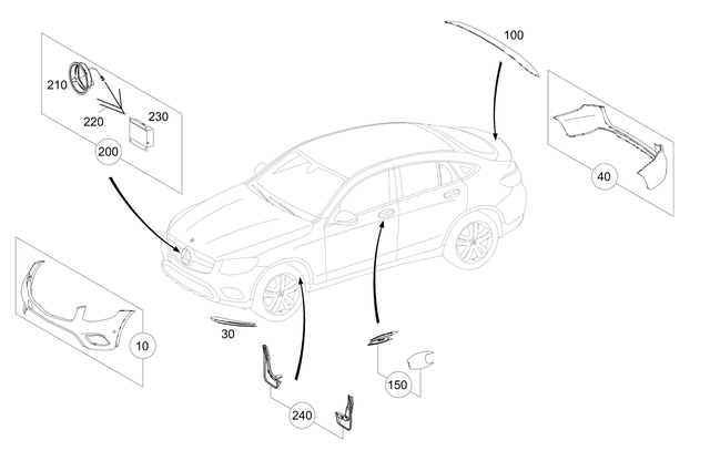 2538802505 - Exterior Detachable Parts: Bumper, Front for Mercedes-Benz Image