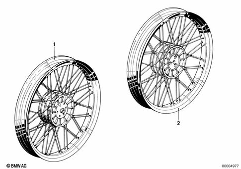 Wheels with Bearings for 1984 BMW-Motorrad R 80 ST #3