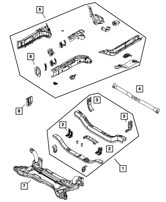 « 5115411AA – Frames and Bumpers : Support Du Radiateur Support, Côté Gauche pour Mopar Image »