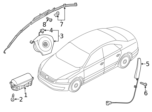 Air Bag Components for 2012 Volkswagen Passat #0