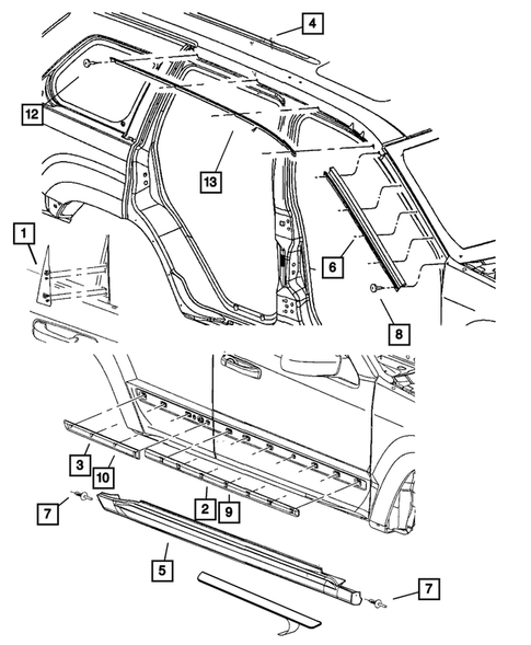 Moldings and Ornamentation for 2008 Jeep Grand Cherokee #0