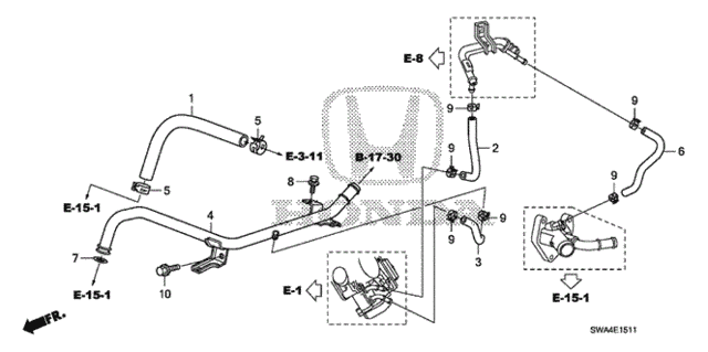 Water Hose ('10-) for 2010 Honda CR-V #0
