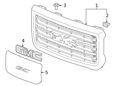 Grille & Components for 2016 GMC Sierra 2500 HD #0
