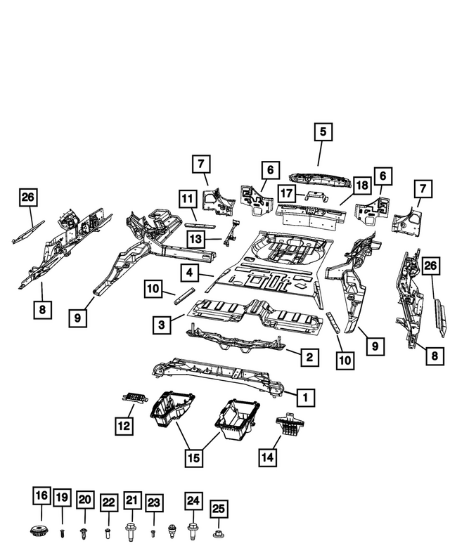 « 68427743AA – Body Sheet Metal Except Doors : Suspension Arrière Traverse pour Mopar Image »