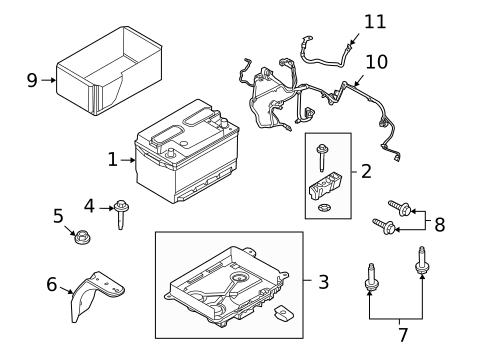 Battery & Related Components for 2011 Mercury Milan #0