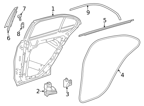 Exterior Trim - Rear Door for 2021 Mercedes-Benz C 63 AMG&reg; #0