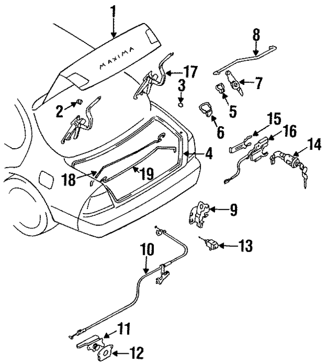 8463040U01 - : Lock Assembly for Nissan: Maxima Image