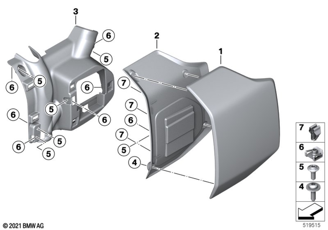 46637105281 - Frame and Mounting Parts: Tail Cowling, Left - Rohteil/blank for BMW-Motorrad Image