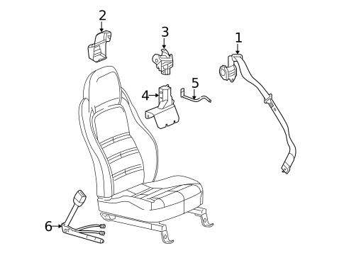 Front Seat Belts for 2005 Chevrolet Corvette #0