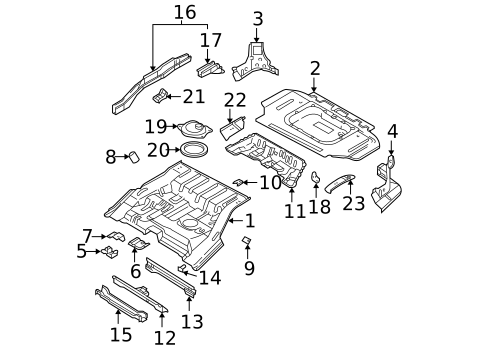Rear Floor & Rails for 1996 Nissan Pathfinder #0