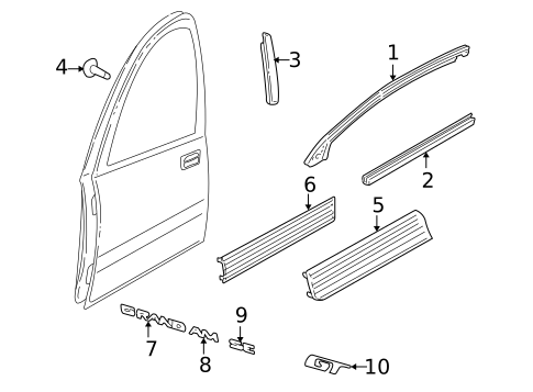 Exterior Trim - Front Door for 2004 Pontiac Grand Am #0