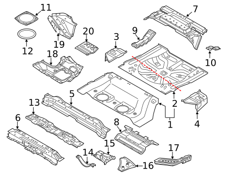Floor & Rails for 2012 Nissan Murano #2