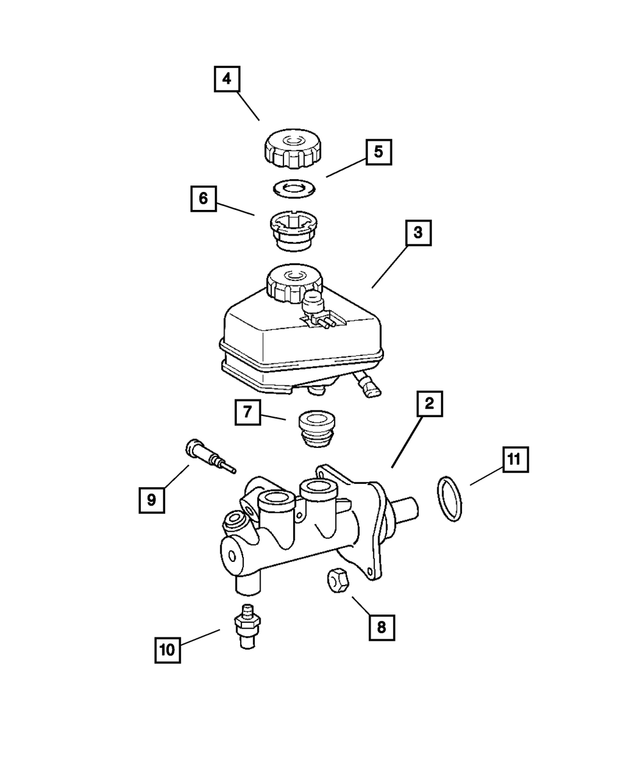 « 5098042AA – Service Brakes : Maître-cylindre De Frein RÉservoir pour Mopar Image »