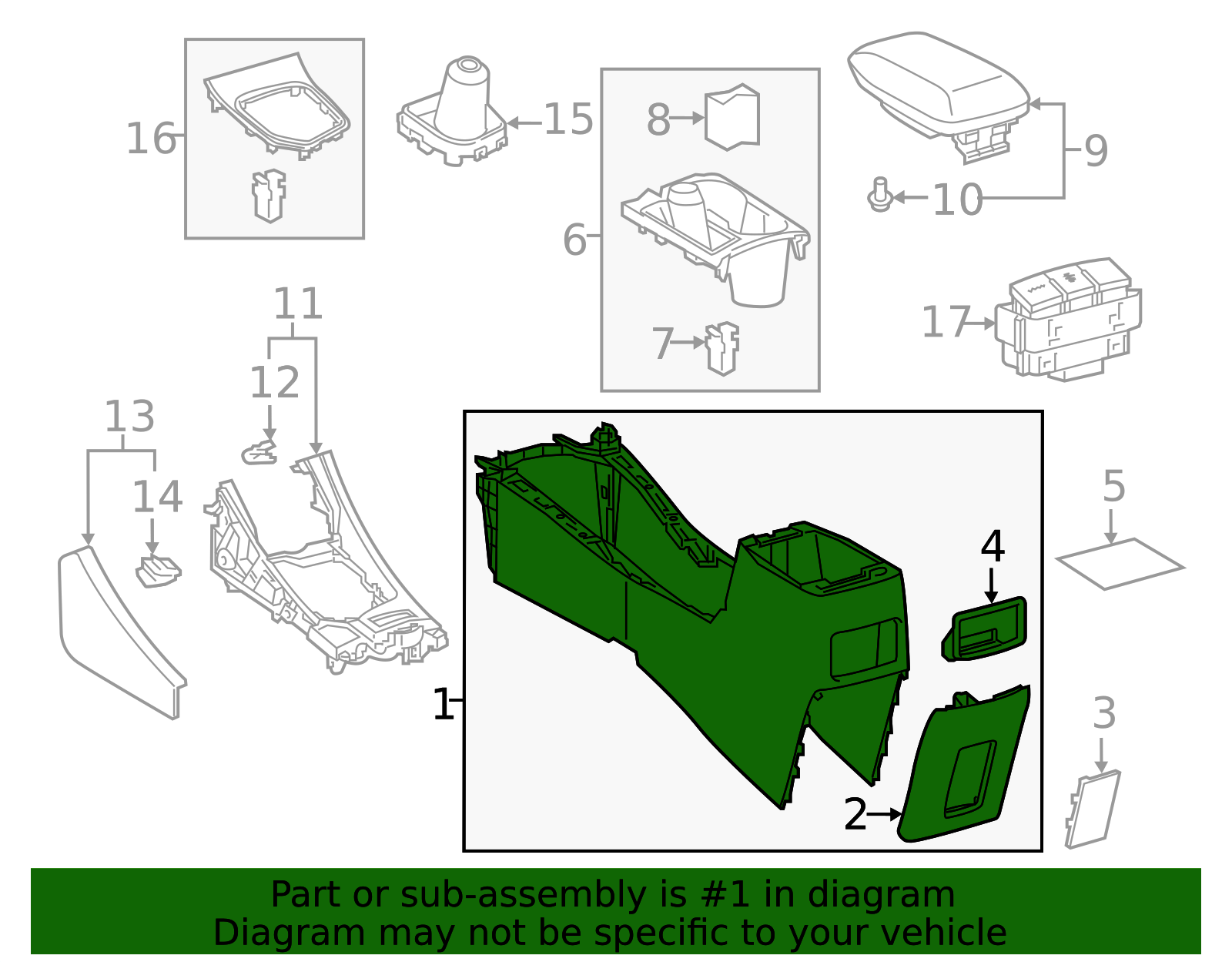 2016-2018 Toyota Center Console 58910-12A60-C0 | OEM Parts Online