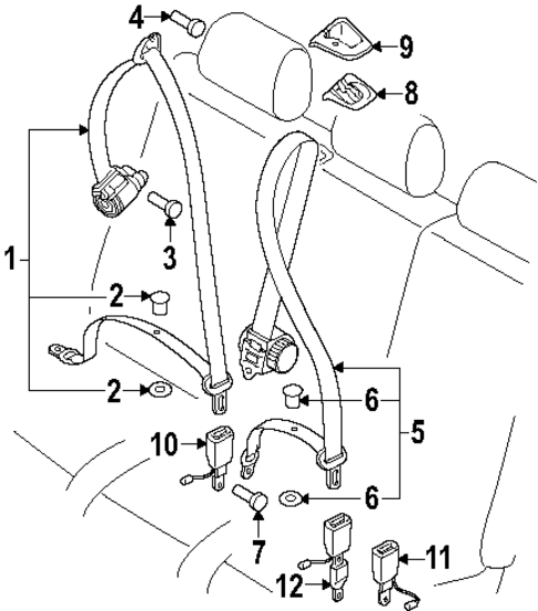 Second Row Seat Belts for 2025 Audi SQ7 #0