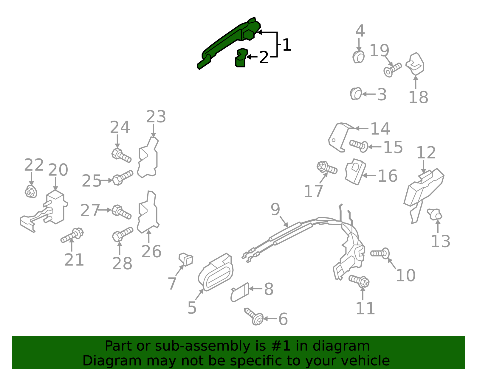 NE51-59-410E-68 - Handle, Outside 2006-2008 Mazda MX-5 Miata