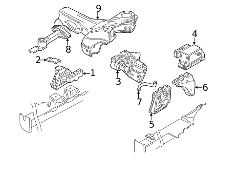 Engine & Trans Mounting for 2000 Volkswagen Beetle #0