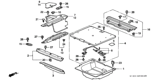 Rear Floor Box - Table for 1997 Honda CR-V #0