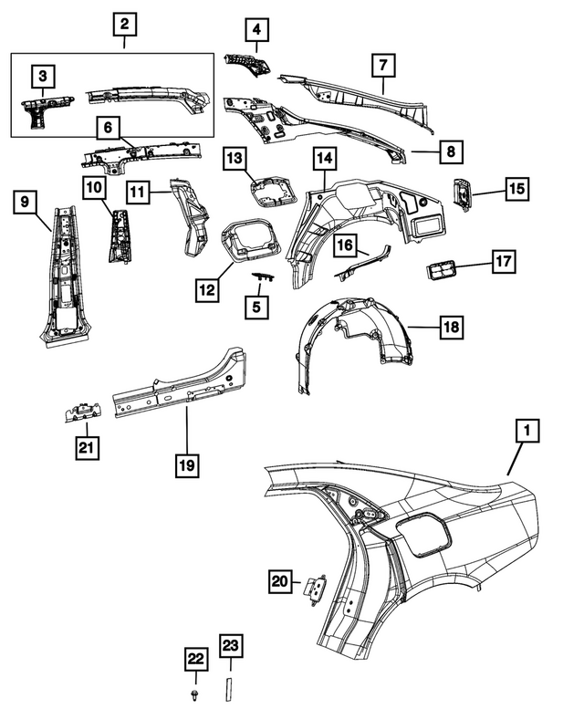 68633981AB - : Striker Assembly Reinforcement, Left for Mopar Image