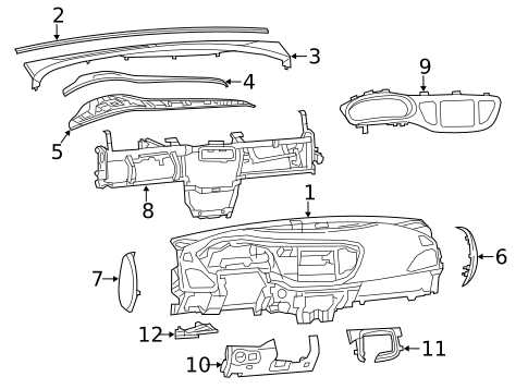 Instrument Panel Components for 2013 Dodge Dart #0